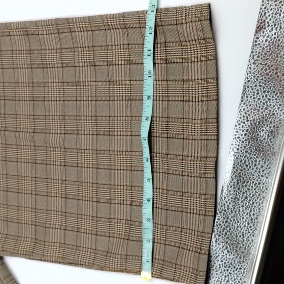 Hem & Thread Jumper Medium wide leg romper brown plaid side buttons - Picture 11 of 12